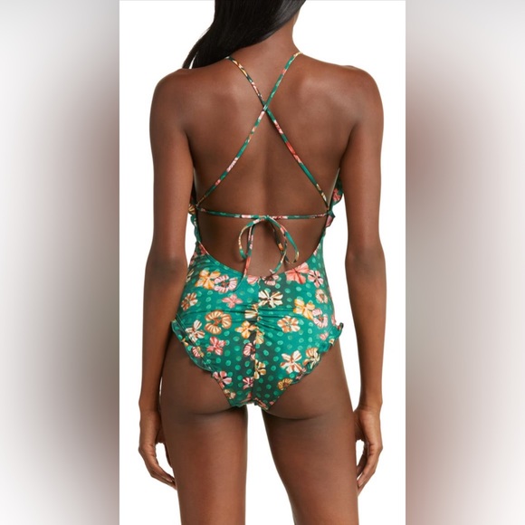 ULLA JOHNSON Giordana Maillot One-Piece Swimsuit, Veridian, Size X-Large, $350 - Picture 6 of 17